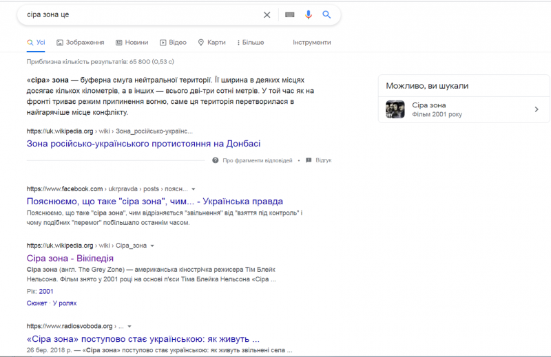 запит в Google: Сіра зона це 