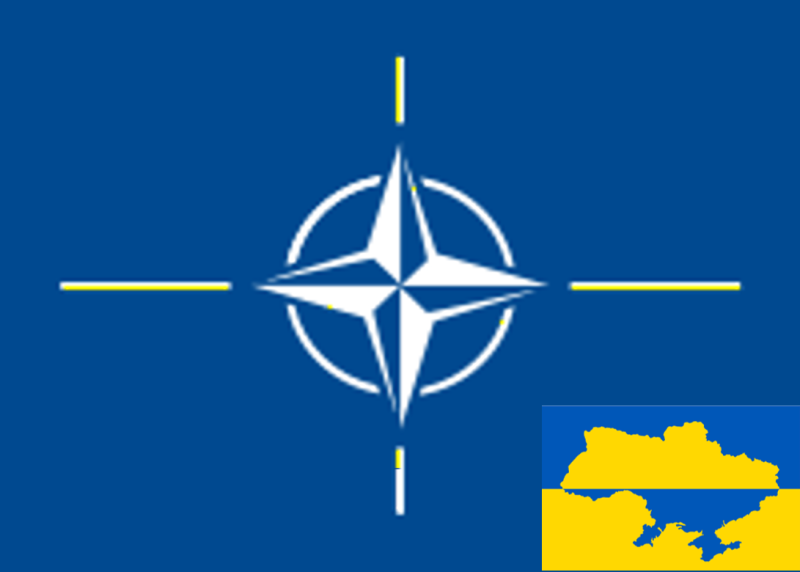 Прапори НАТО і України стилізовані
